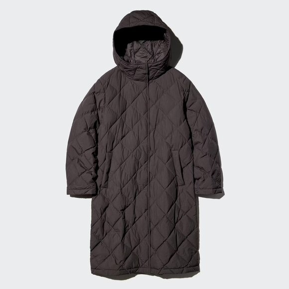 Uniqlo Puffer “Pufftech” Long Coat PUFFTECH LONG COAT  -NWT Small Brown - Picture 8 of 11